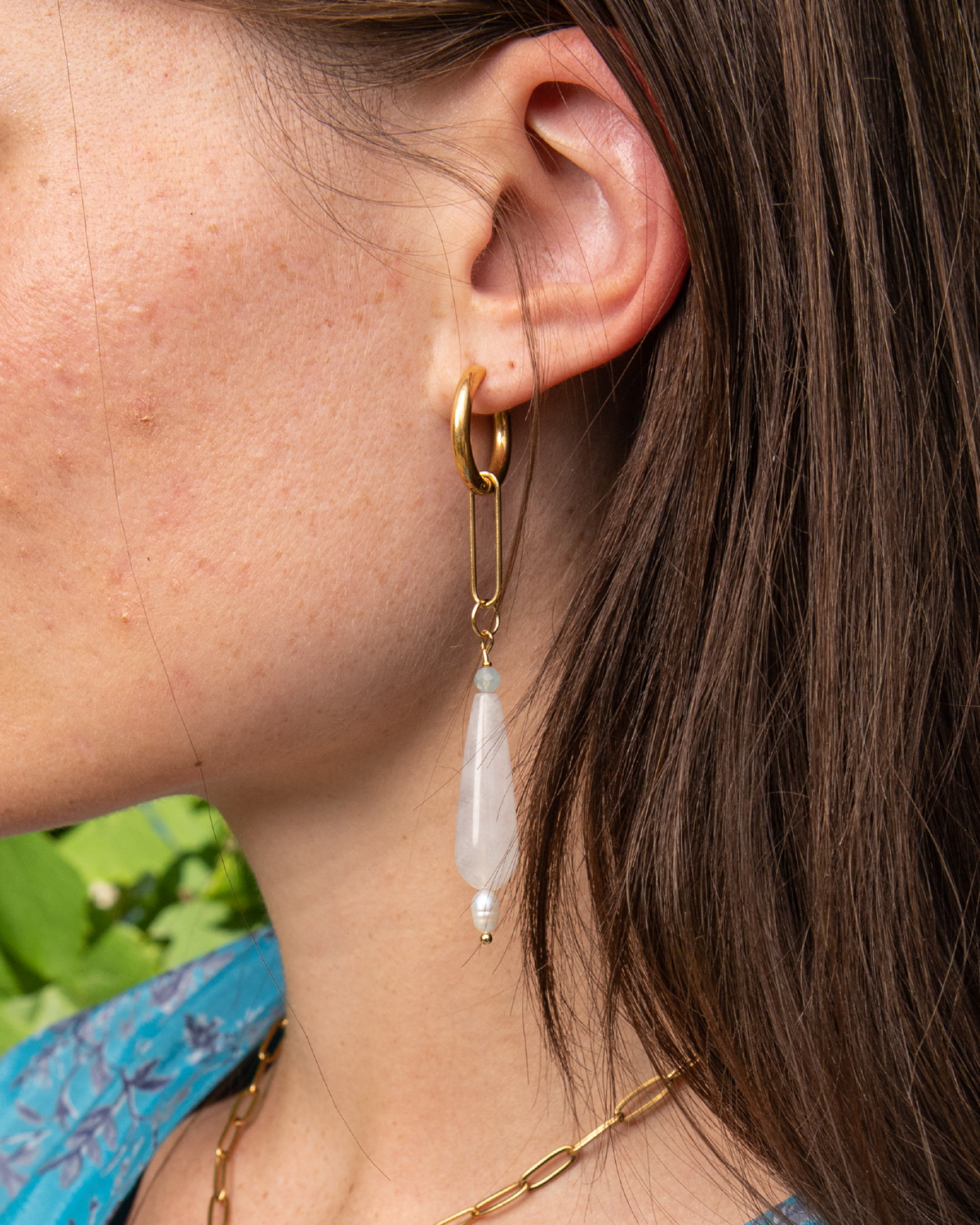 Rose Drop Love Earrings * gold-toned