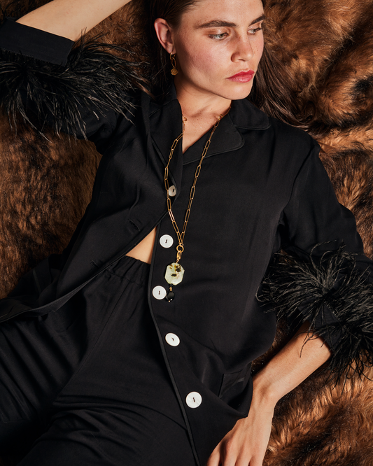 By the Fireplace Necklace * gold toned