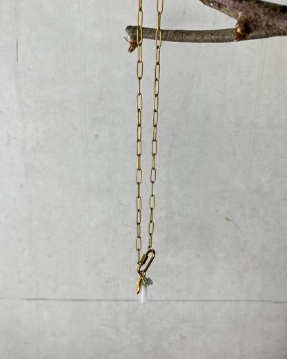 Beach Vibe Baby Statement Lock Necklace * gold toned