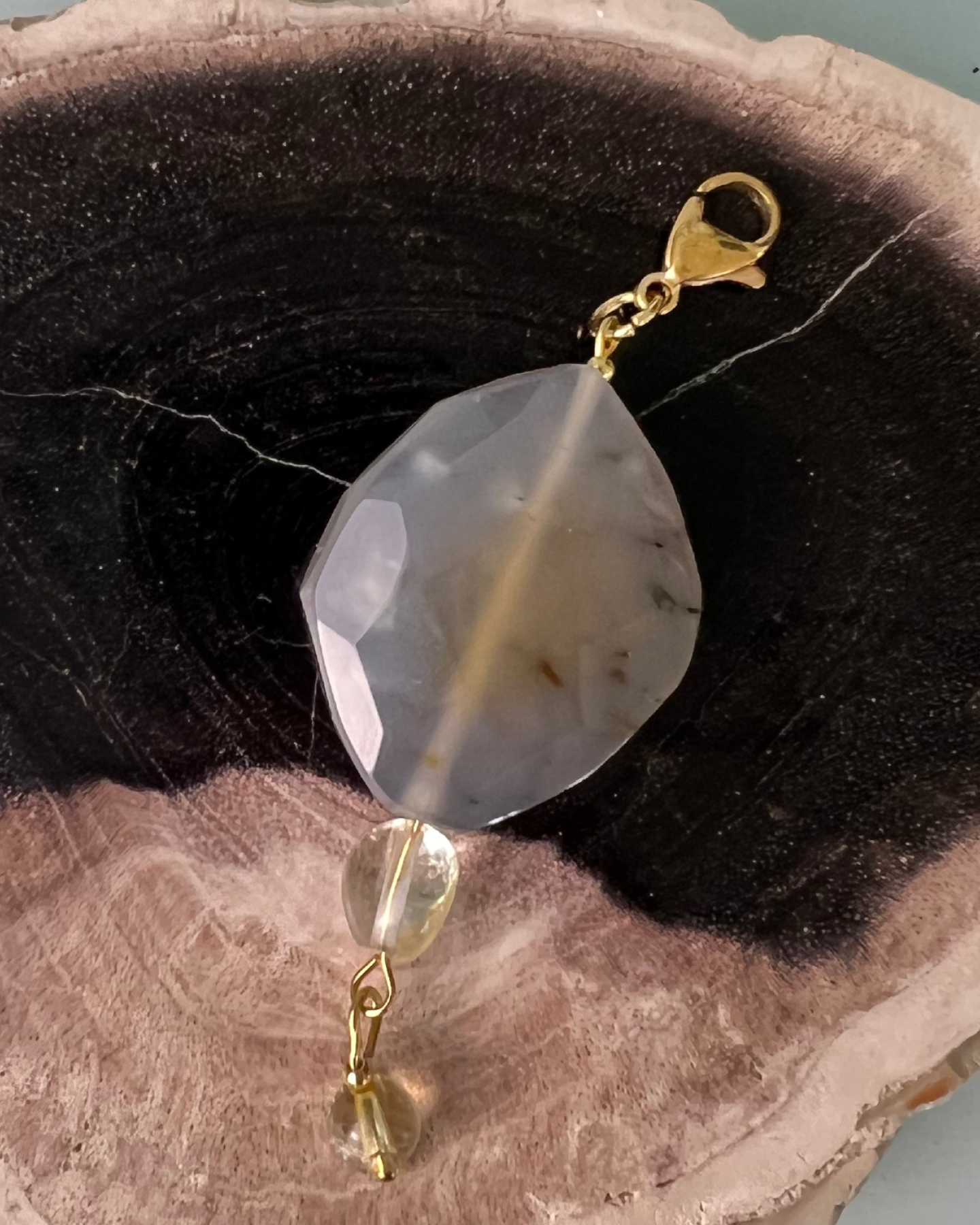 hop on hop off * PENDANT and charm designed by Loulàlà Atelier handmade and personal pendant organic gemstone crafted