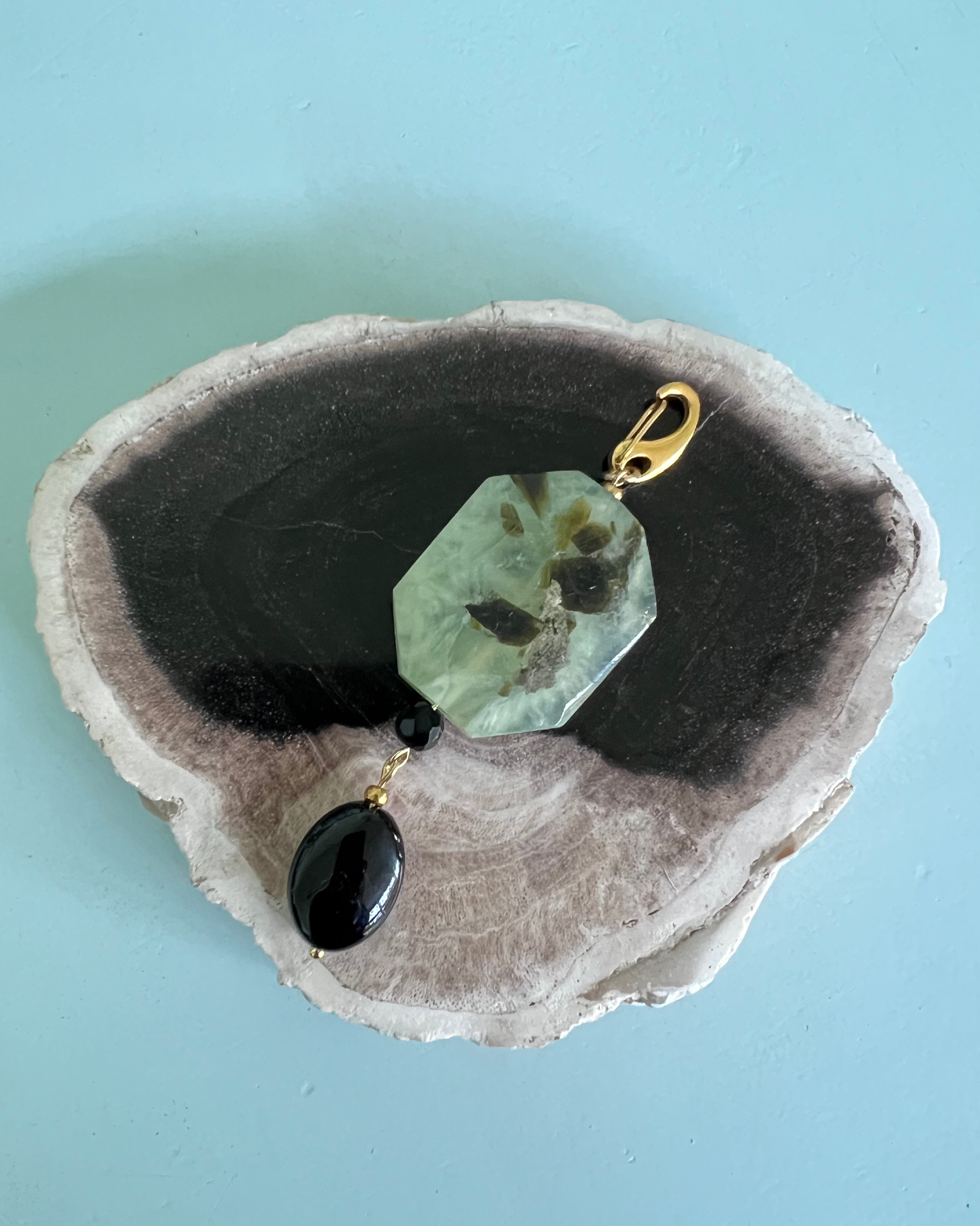 by the fireplace * PENDANT and charm designed by Loulàlà Atelier handmade and personal pendant organic gemstone crafted
