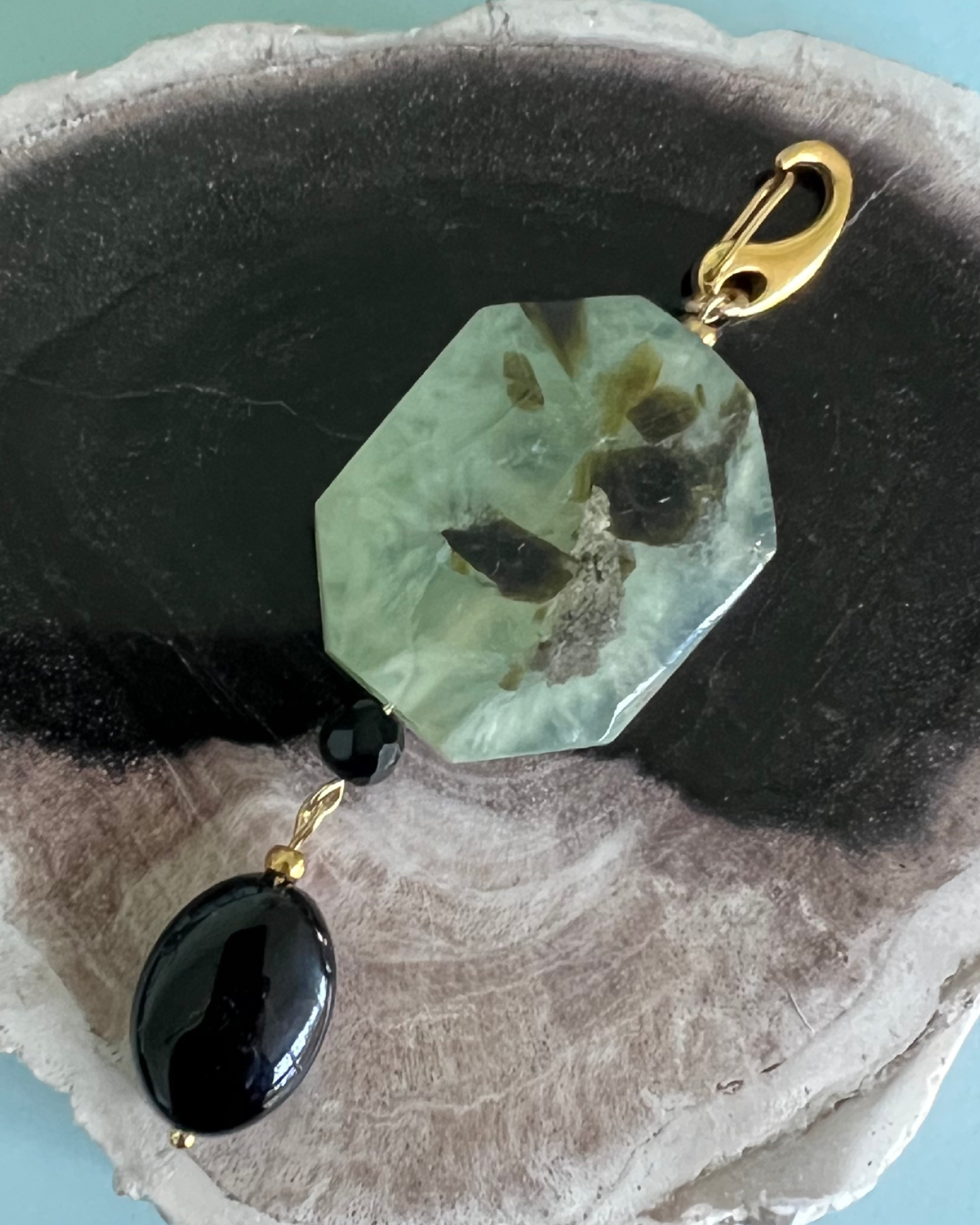 by the fireplace * PENDANT and charm designed by Loulàlà Atelier handmade and personal pendant organic gemstone crafted