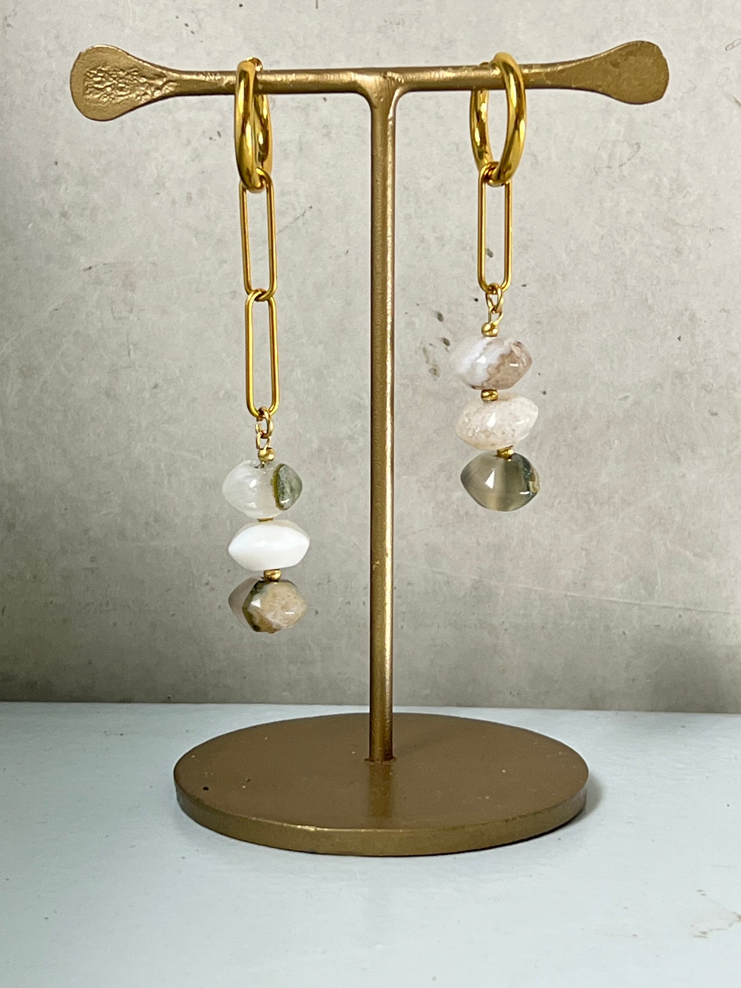 Himalaya Dream Asymmetrical Earrings * gold-toned unique asymmetrical earrings handcrafted by loulala atelier