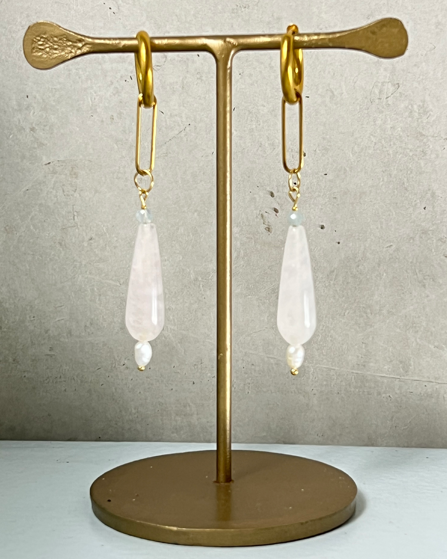 Rose Drop Love Earrings * gold-toned
