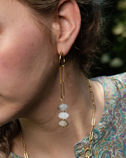 Himalaya Dream Asymmetrical Earrings * gold-toned unique asymmetrical earrings handcrafted by loulala atelier