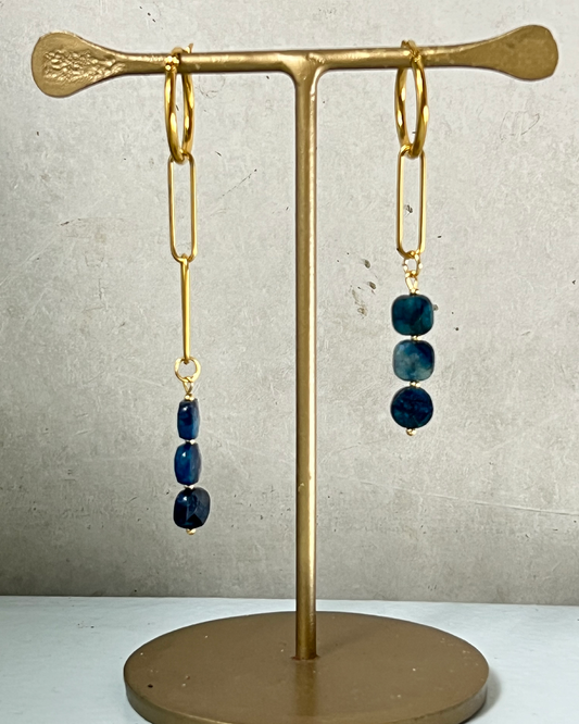 Himalaya Dream Asymmetrical Earrings * gold-toned unique asymmetrical earrings handcrafted by loulala atelier