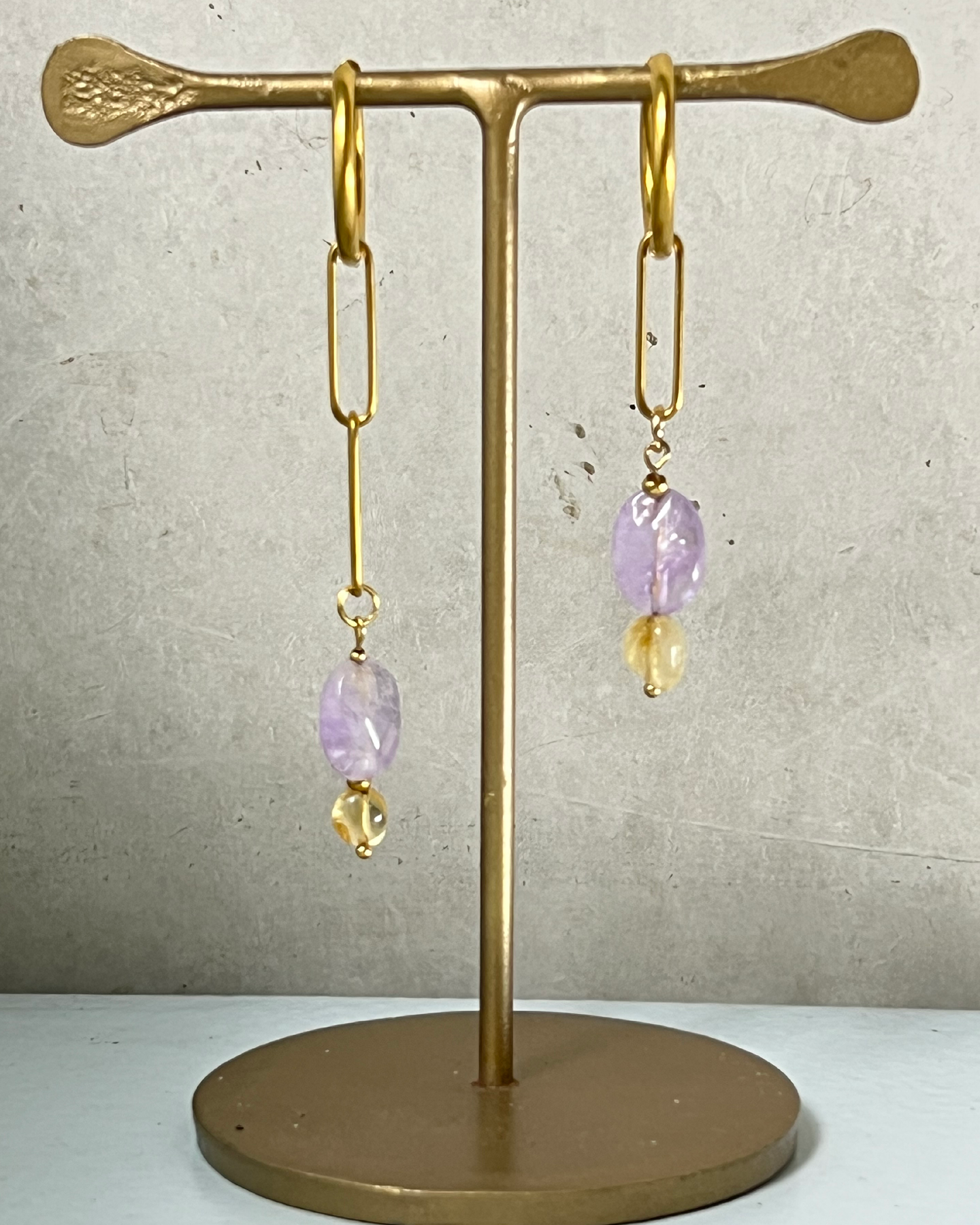 Himalaya Dream Asymmetrical Earrings * gold-toned unique asymmetrical earrings handcrafted by loulala atelier