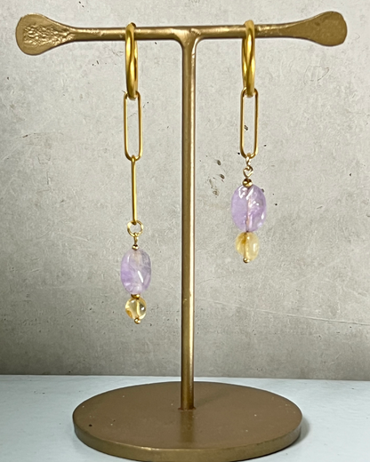 Himalaya Dream Asymmetrical Earrings * gold-toned unique asymmetrical earrings handcrafted by loulala atelier