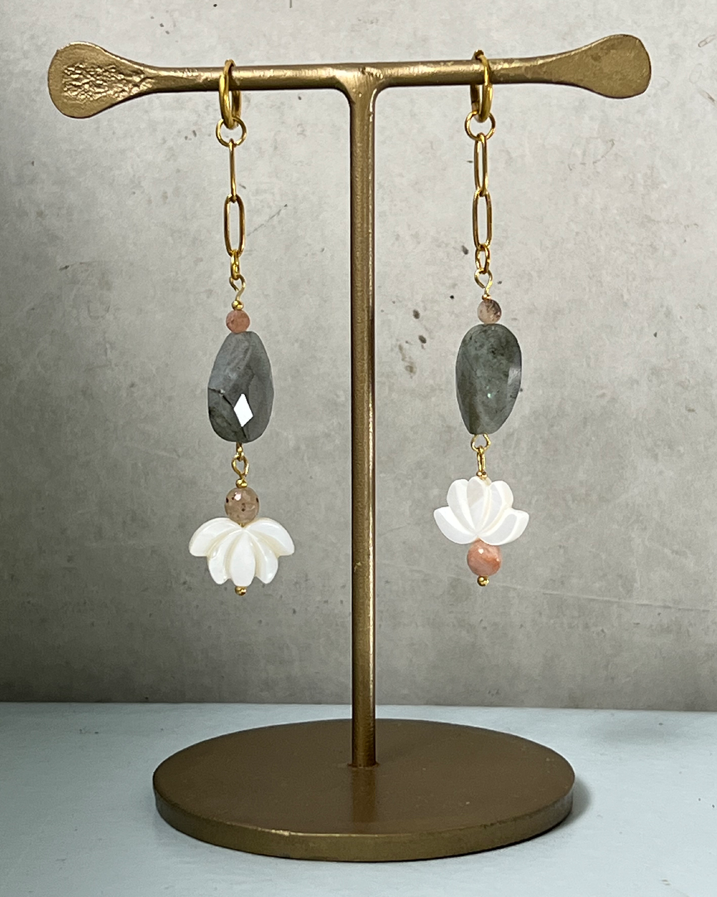 Dancing Lotus Earrings * gold-toned